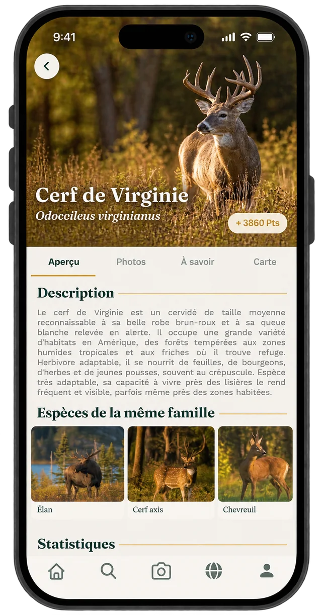 Fiche du cerf de Virginie : description et espèces proches